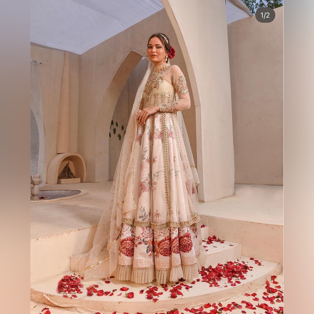 Qalamkar Size Large Fully Lined Dress w/lehnga NEVER WORN